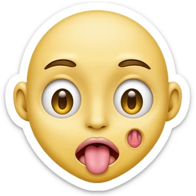 like this one “😜” but with open eyes and the tongue shaking left and right effortlessly  sticker