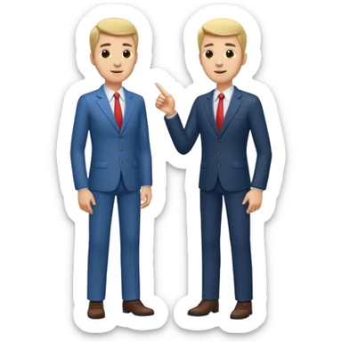 tall, lean, business men talking sticker