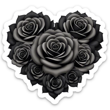 Heart filled with black roses sticker