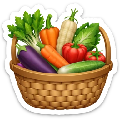 a basket of vegetables sticker
