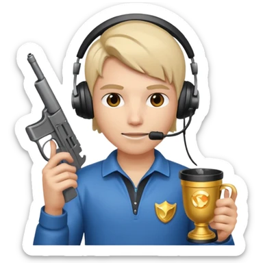 MVP + Gaming + Gamer + Tournament Cup  + Gun  sticker