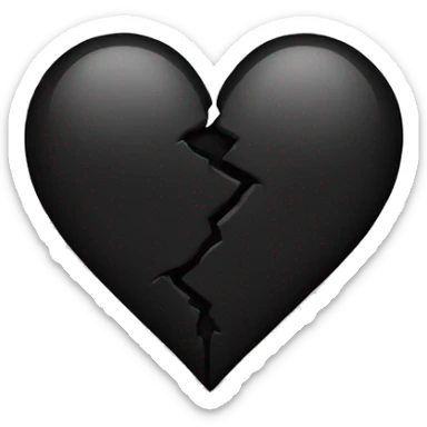 Black broken heart sticker