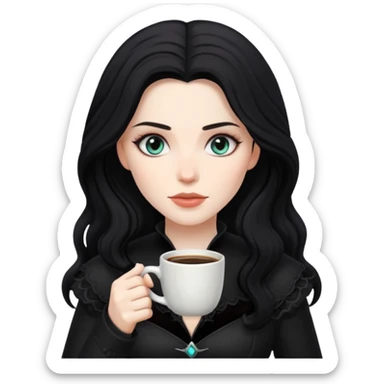 yennefer drinking coffee sticker