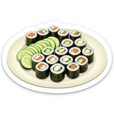 Plate of eel cucumber maki  sticker
