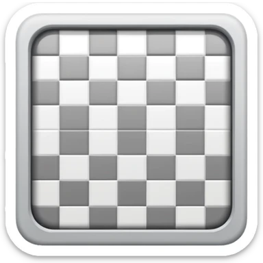 Light gray and white square with a checkered pattern 8x8 3d icon without boarder sticker