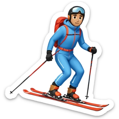 Man Skiing Background Matterhorn sticker