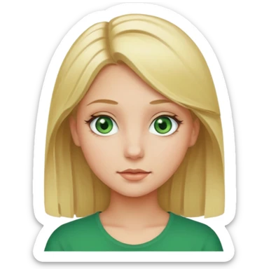 Girl blonde Green eyes sticker