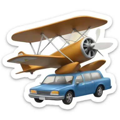 flying vs. roadtrip sticker