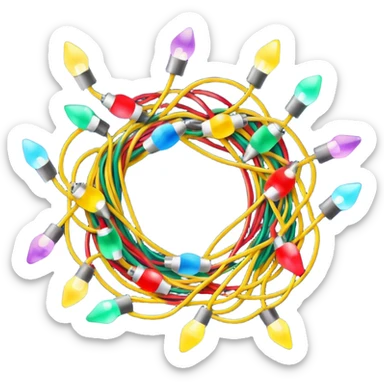 Christmas lights strang sticker