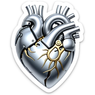 sorayama heart glossy metal parts mechanism sfw sticker