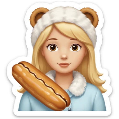 Butterscotch éclair and white girl bear combined  sticker