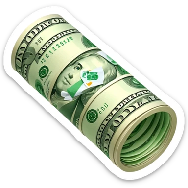 Money that is like a tube One dollar sticker