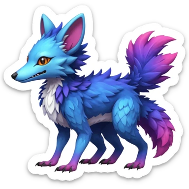 Trico-Sergal-Marsupial-Vernid-fusion-Fakemon-animal-hybrid-creature, full body sticker