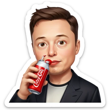 Elon musk drink a coke sticker