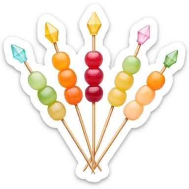 Tanghulu candied fruit skewer with pastel colors sticker