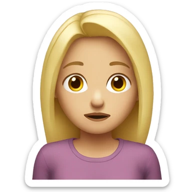 Worried blonde girl sticker