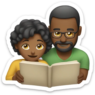 parents reading books sticker