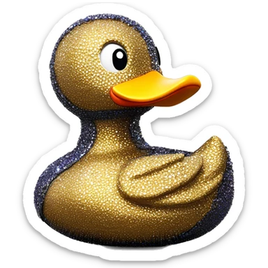 Blinged out leather rubber duck with luxury stitching sticker