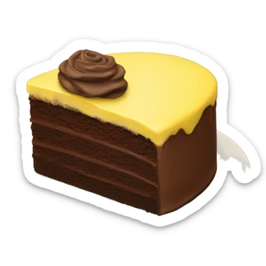 Chocolate cake with yellow frosting sticker