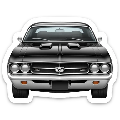 Black and white old school muscle car  sticker