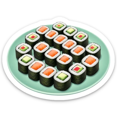 Maki rolls in a plate sticker