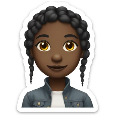 cute no-nosed black e girl with 8 legs sticker