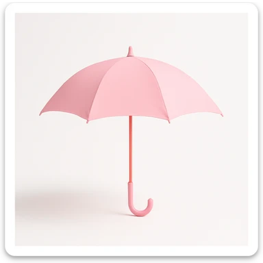 minimal pink umbrella on white background, no text sticker