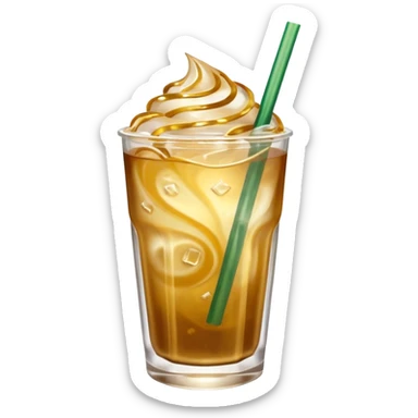 Gold Starbucks iced drink  sticker