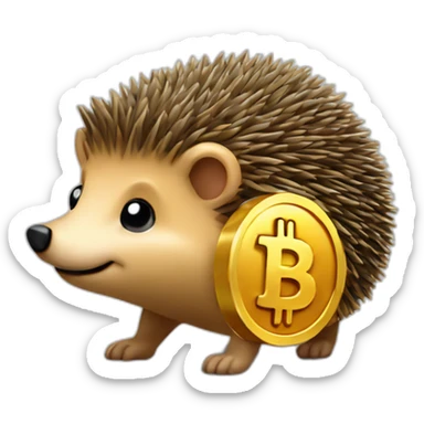 Hedgehog hold Bitcoin sticker