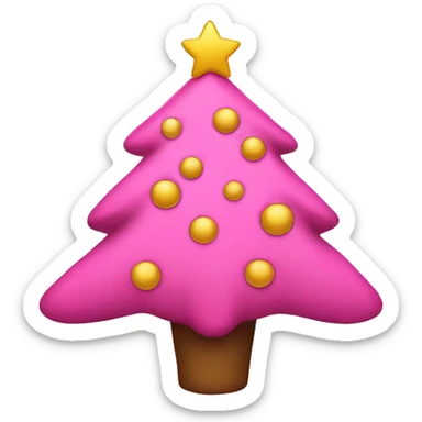 Pink Christmas tree sticker
