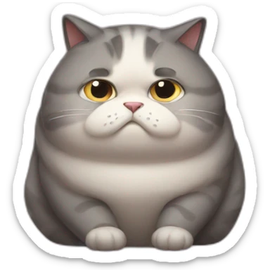 sad cat fat sticker