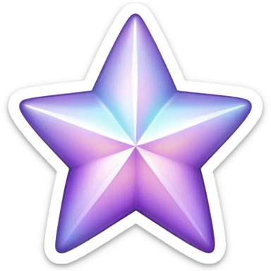 Shiny Iridescent White and pastel purple star sticker