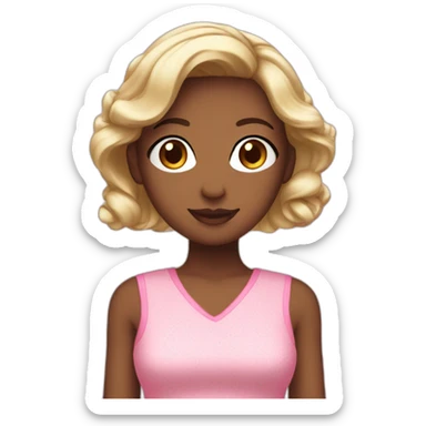 Natalie except she’s white and is wearing a pink kawaii dress sticker