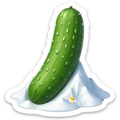 Snowy mountain shaped like a cucumber sticker
