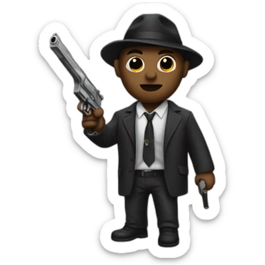 Gangster with a gun sticker