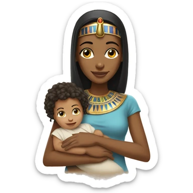 egyptian girl with baby  sticker