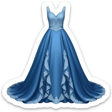 blue wedding dress sticker