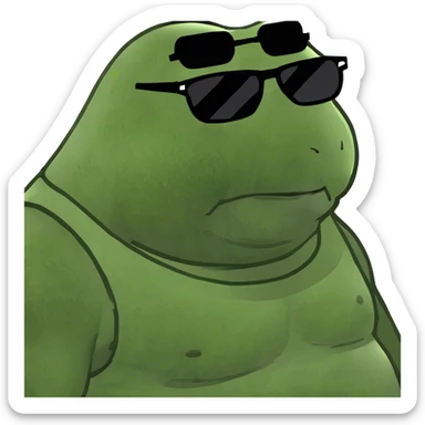 Fat buff man sticker