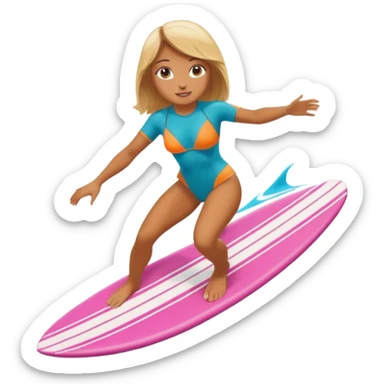girl is surfing sticker