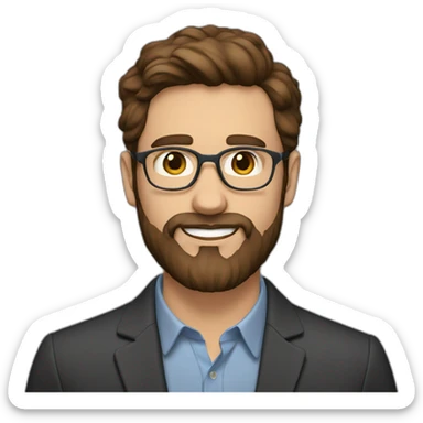 30 year old English teacher fit man bearded brown hair from Spain sticker