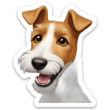 Fox-terrier-pelo-de-alambre-sonriendo-con-una-oreja-parada sticker