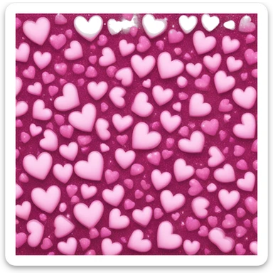 Pink hearts glitter sticker