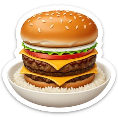 I want a hamburger patty on a bowl of rice. just the meat patty not bun, lettuce, cheese, tomato, etc sticker