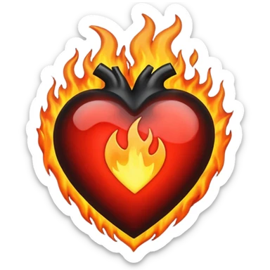 A black love hurt in black fire sticker