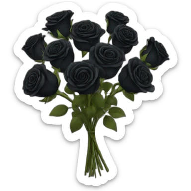 bouquet of black roses sticker