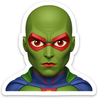 Martian Manhunter with red eyes sticker