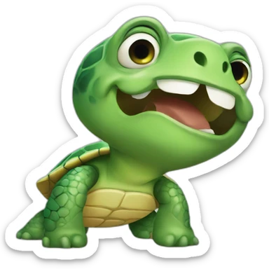 A turtle who smile sticker