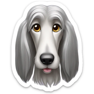 silver afghan hound sticker