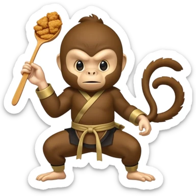 Fried chicken eating a ninja monkey sticker