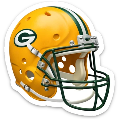 Green Bay packers helmet with a heart near it that looks like cheese inside sticker